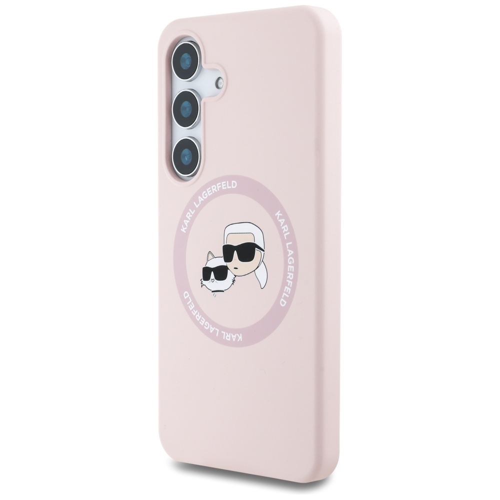 iTok webáruház - Karl Lagerfeld Karl Lagerfeld Silicone Double Heads And Circle MagSafe szilikon tok Samsung Galaxy S25 Plus készülékhez, rózsaszín 2 Karl Lagerfeld Silicone Double Heads And Circle MagSafe Samsung Galaxy S25 Plus Case Pink