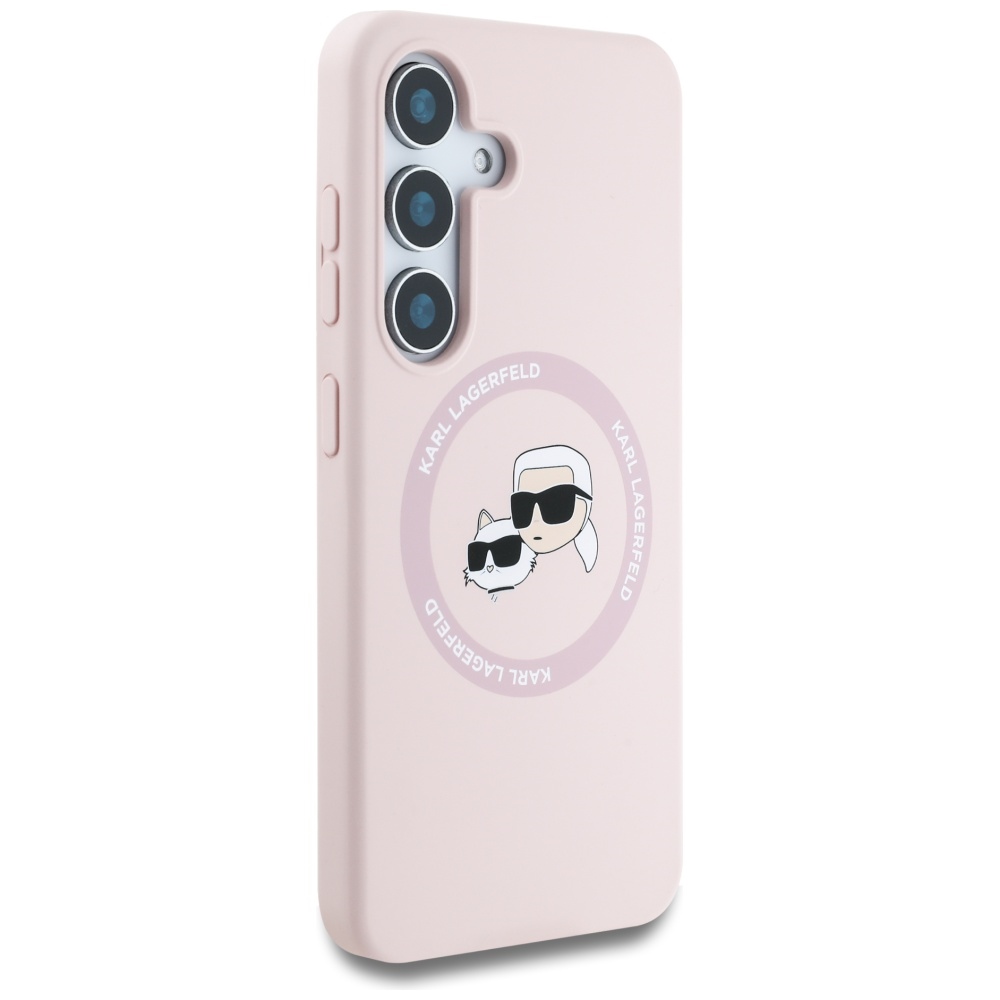 iTok webáruház - Karl Lagerfeld Karl Lagerfeld Silicone Double Heads And Circle MagSafe szilikon tok Samsung Galaxy S25 Plus készülékhez, rózsaszín 4 Karl Lagerfeld Silicone Double Heads And Circle MagSafe Samsung Galaxy S25 Plus Case Pink