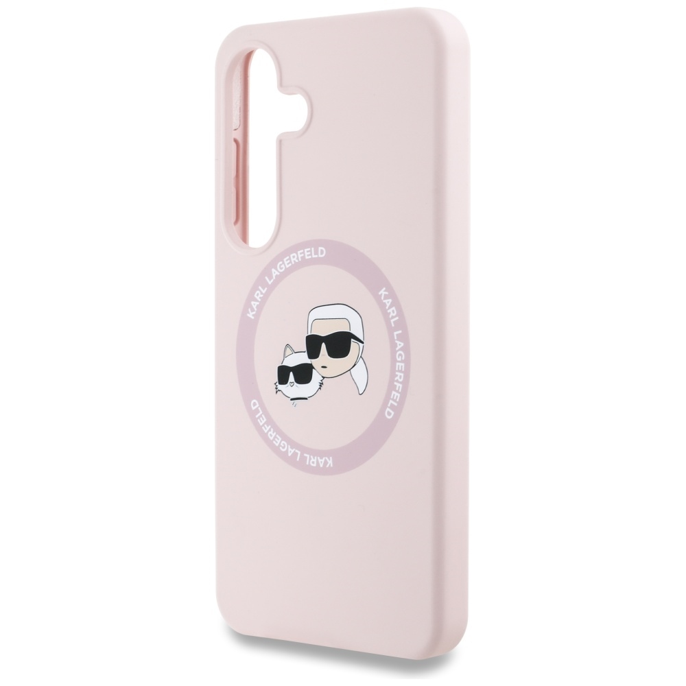 iTok webáruház - Karl Lagerfeld Karl Lagerfeld Silicone Double Heads And Circle MagSafe szilikon tok Samsung Galaxy S25 Plus készülékhez, rózsaszín 6 Karl Lagerfeld Silicone Double Heads And Circle MagSafe Samsung Galaxy S25 Plus Case Pink
