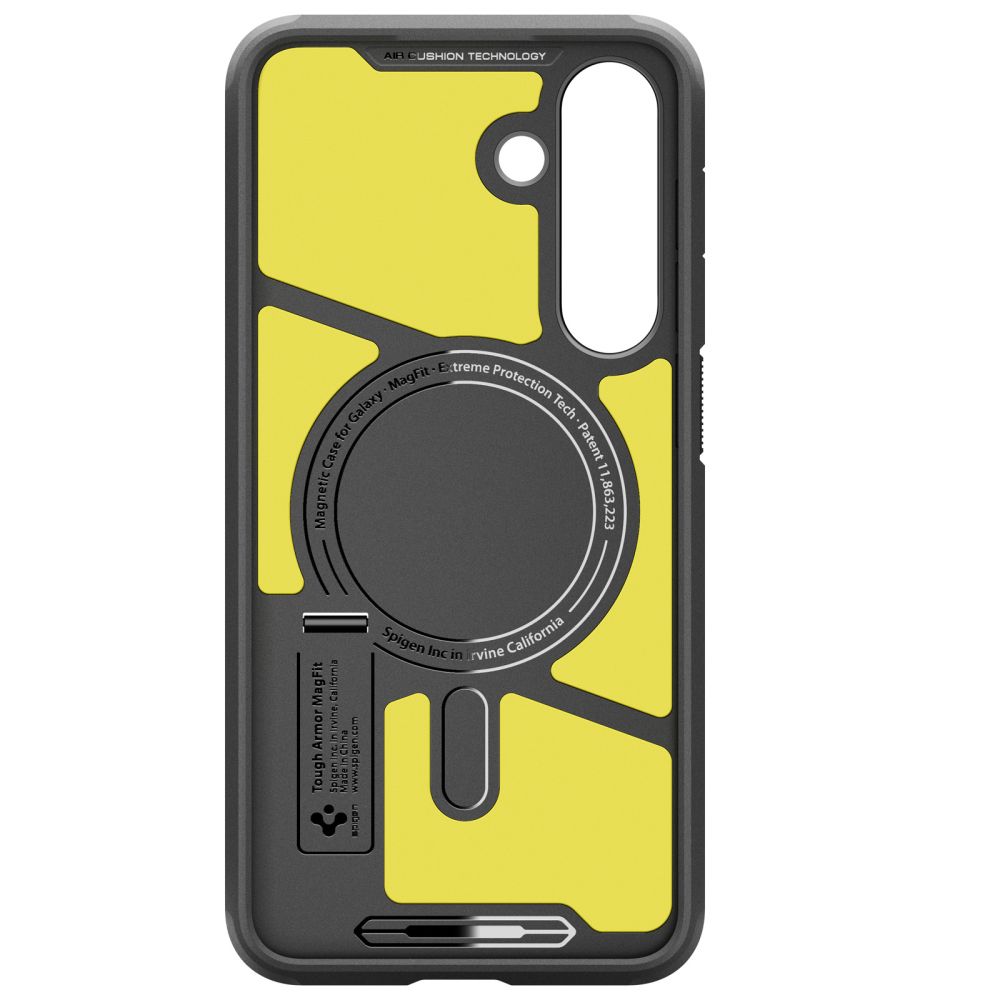 iTok webáruház - Samsung Spigen Tough Armor Mag MagSafe tok Samsung Galaxy S25 FE (fekete és sárga) 3 Spigen Tough Armor Mag MagSafe Case for Samsung Galaxy S25 FE (fekete és sárga)