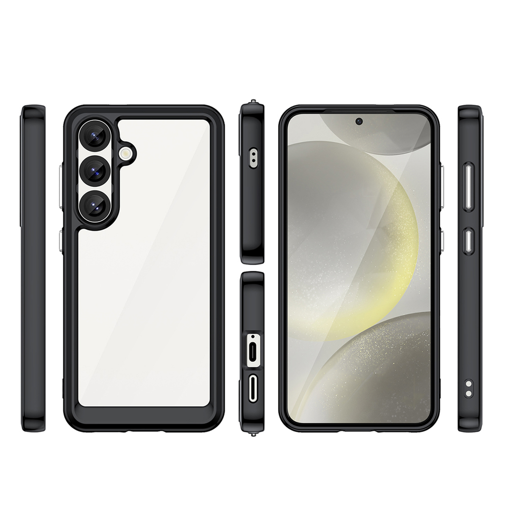 iTok webáruház - Samsung Outer Space Case tok Samsung Galaxy S25 Edge készülékhez (fekete) 2 Outer Space Case for Samsung Galaxy S25 Edge Cover with Flexible Frame (fekete)