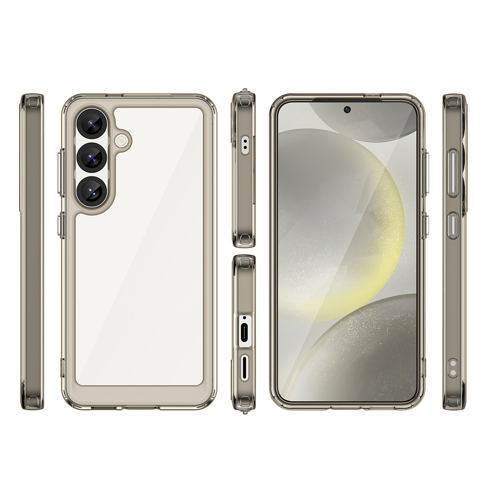 iTok webáruház - Samsung Outer Space Case tok Samsung Galaxy S25 Edge készülékhez (áttetsző, fekete) 2 Outer Space Case for Samsung Galaxy S25 Edge Flexible Frame Cover (áttetsző, fekete)