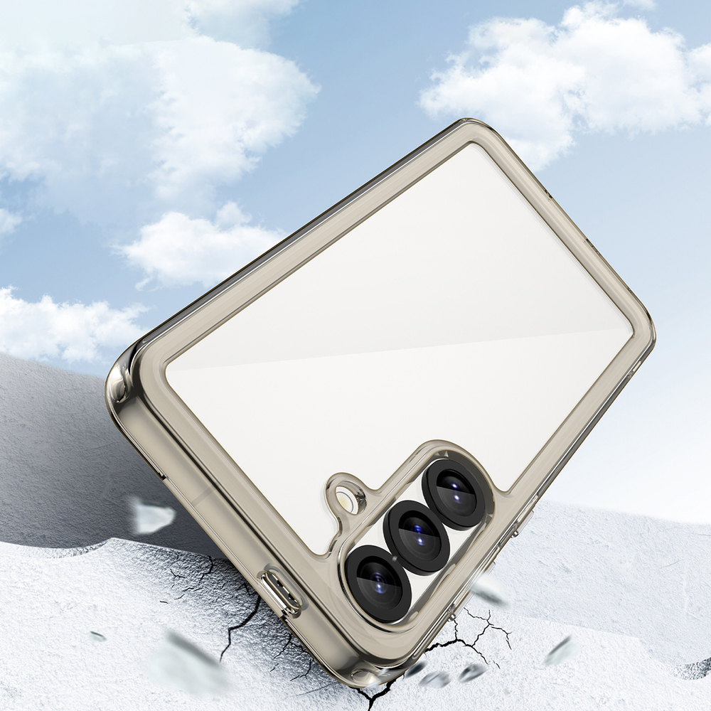 iTok webáruház - Samsung Outer Space Case tok Samsung Galaxy S25 Edge készülékhez (áttetsző, fekete) 7 Outer Space Case for Samsung Galaxy S25 Edge Flexible Frame Cover (áttetsző, fekete)