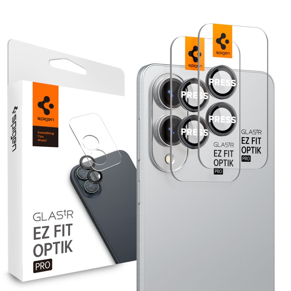 iTok webáruház - Samsung Spigen Optik Pro GLAS.TR „Ez Fit” 2-pack kameravédő Samsung Galaxy S25 Edge készülékhez (fekete) 1 Spigen Optik Pro GLAS.TR "Ez Fit" 2-pack Camera Cover for Samsung Galaxy S25 Edge (fekete)