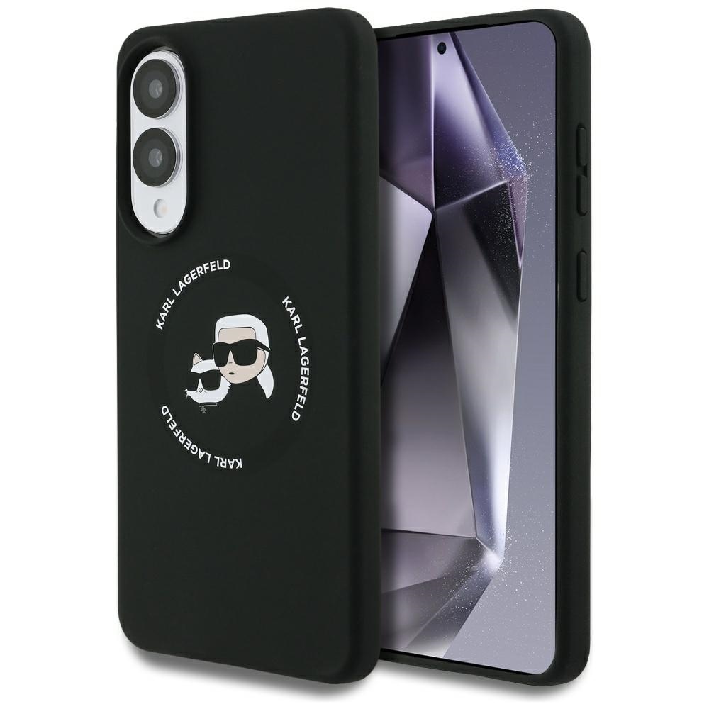 iTok webáruház - Karl Lagerfeld Karl Lagerfeld Silicone Double Heads And Circle MagSafe tok Samsung Galaxy S25 Edge (fekete) 1 Karl Lagerfeld Silicone nauble Heads And Circle MagSafe case for Samsung Galaxy S25 Edge (fekete)