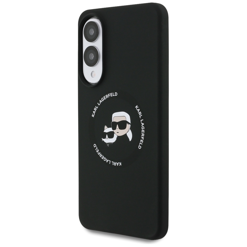 iTok webáruház - Karl Lagerfeld Karl Lagerfeld Silicone Double Heads And Circle MagSafe tok Samsung Galaxy S25 Edge (fekete) 2 Karl Lagerfeld Silicone nauble Heads And Circle MagSafe case for Samsung Galaxy S25 Edge (fekete)