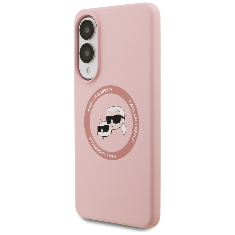 iTok webáruház - Karl Lagerfeld Karl Lagerfeld Silicone Double Heads And Circle MagSafe tok Samsung Galaxy S25 Edge készülékhez (rózsaszín) 2 Karl Lagerfeld Silicone Nauble Heads And Circle MagSafe Case for Samsung Galaxy S25 Edge (rózsaszín)