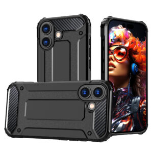Hybrid Armor tok iPhone 17-hez (fekete)