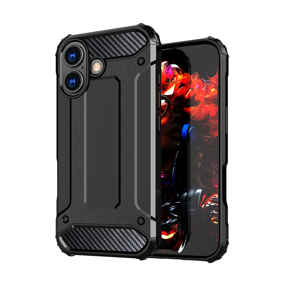 iTok webáruház - Hybrid Armor tok iPhone 17-hez (fekete) 2 Hybrid Armor case for iPhone 17 (fekete)