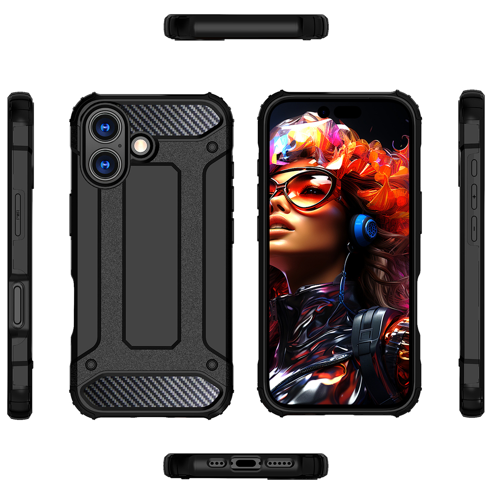 iTok webáruház - Hybrid Armor tok iPhone 17-hez (fekete) 4 Hybrid Armor case for iPhone 17 (fekete)