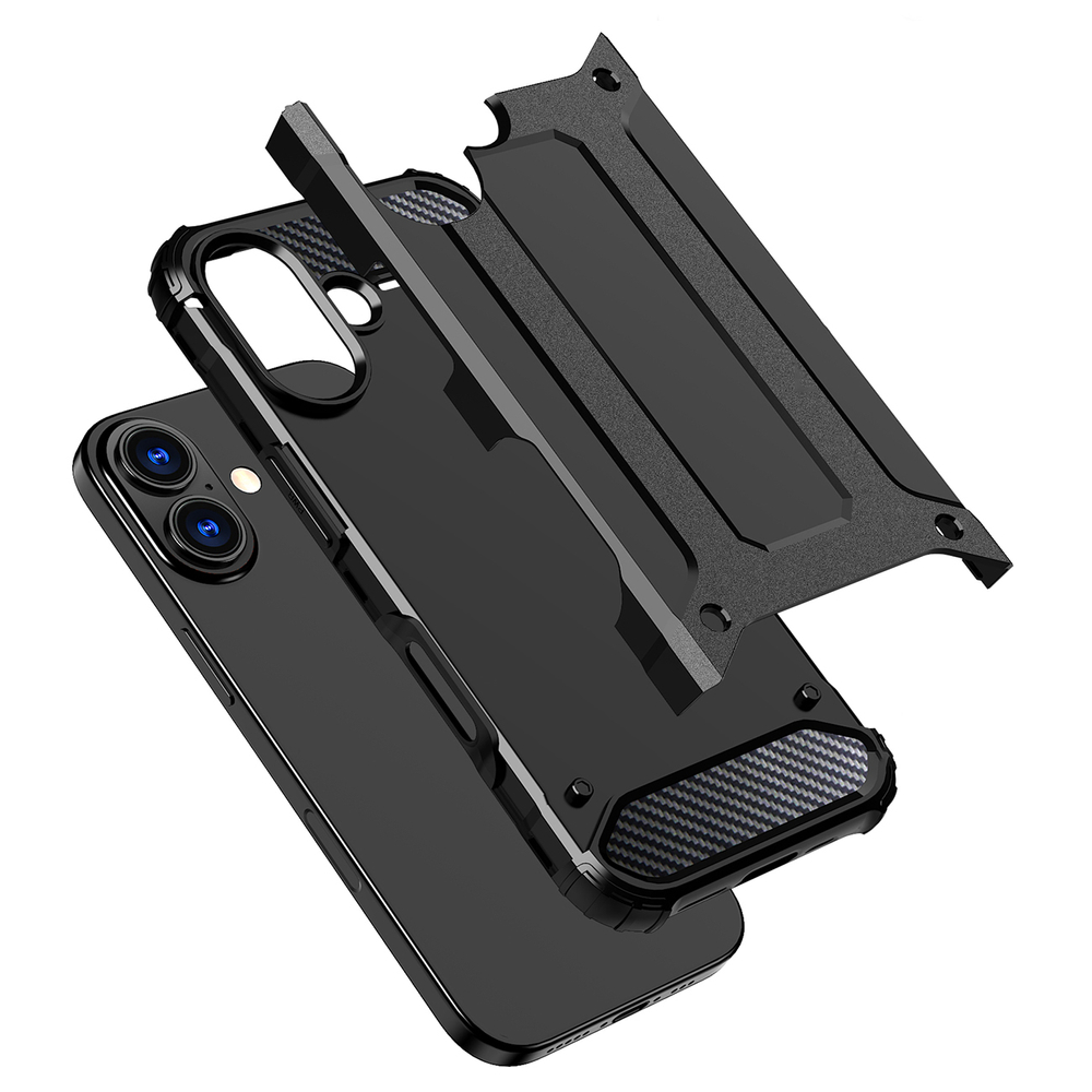 iTok webáruház - Hybrid Armor tok iPhone 17-hez (fekete) 7 Hybrid Armor case for iPhone 17 (fekete)