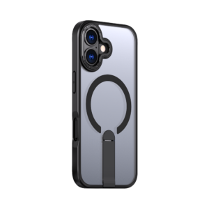 Hybrid Armor X tok iPhone 17-hez, MagSafe-kompatibilis állvánnyal (fekete)