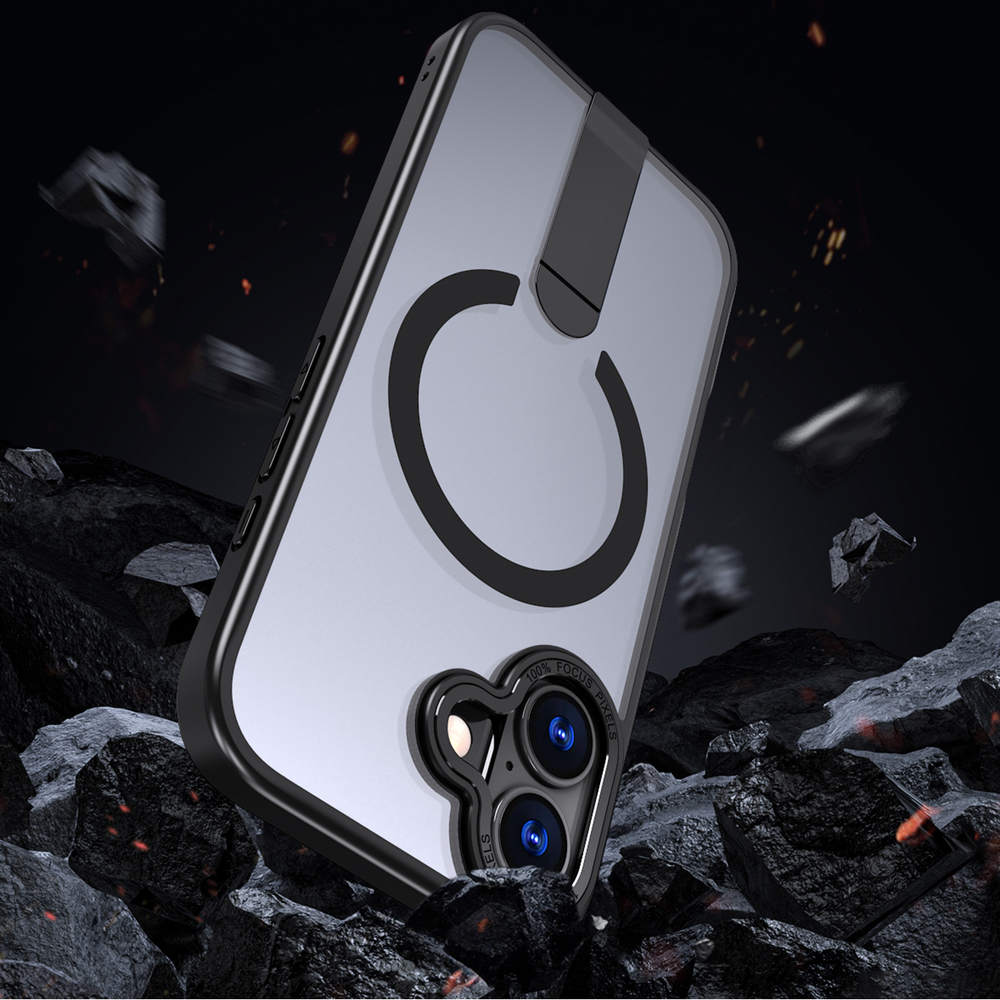 iTok webáruház - Hybrid Armor X tok iPhone 17-hez, MagSafe-kompatibilis állvánnyal (fekete) 5 Hybrid Armor X case for iPhone 17 with MagSafe-compatible stand (fekete)