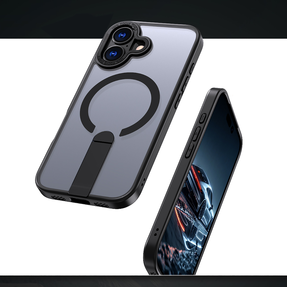 iTok webáruház - Hybrid Armor X tok iPhone 17-hez, MagSafe-kompatibilis állvánnyal (fekete) 6 Hybrid Armor X case for iPhone 17 with MagSafe-compatible stand (fekete)