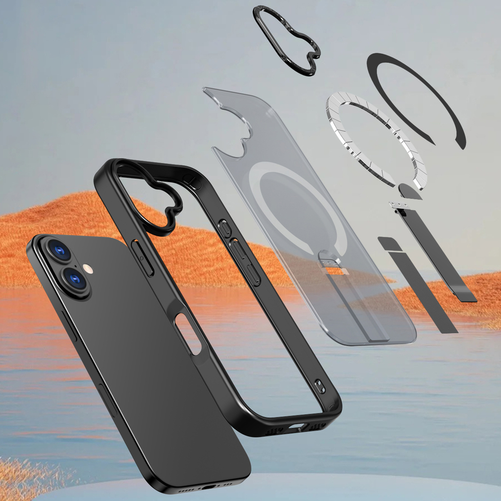 iTok webáruház - Hybrid Armor X tok iPhone 17-hez, MagSafe-kompatibilis állvánnyal (fekete) 7 Hybrid Armor X case for iPhone 17 with MagSafe-compatible stand (fekete)