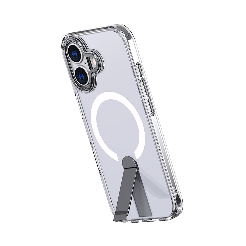 iTok webáruház - Hybrid Armor X tok iPhone 17 készülékhez, állvánnyal és MagSafe-kompatibilitással (átlátszó) 2 Hybrid Armor X Case for iPhone 17 with Stand, Compatible with MagSafe (átlátszó)