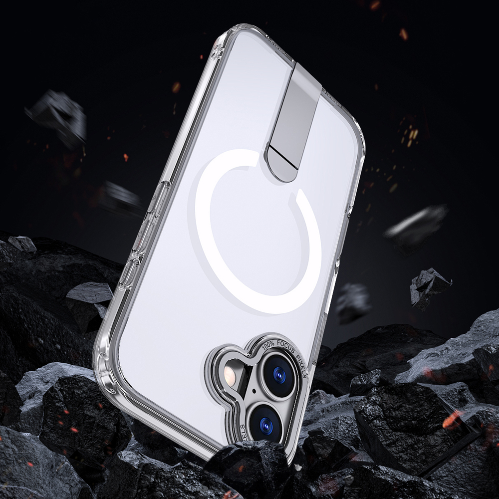 iTok webáruház - Hybrid Armor X tok iPhone 17 készülékhez, állvánnyal és MagSafe-kompatibilitással (átlátszó) 5 Hybrid Armor X Case for iPhone 17 with Stand, Compatible with MagSafe (átlátszó)