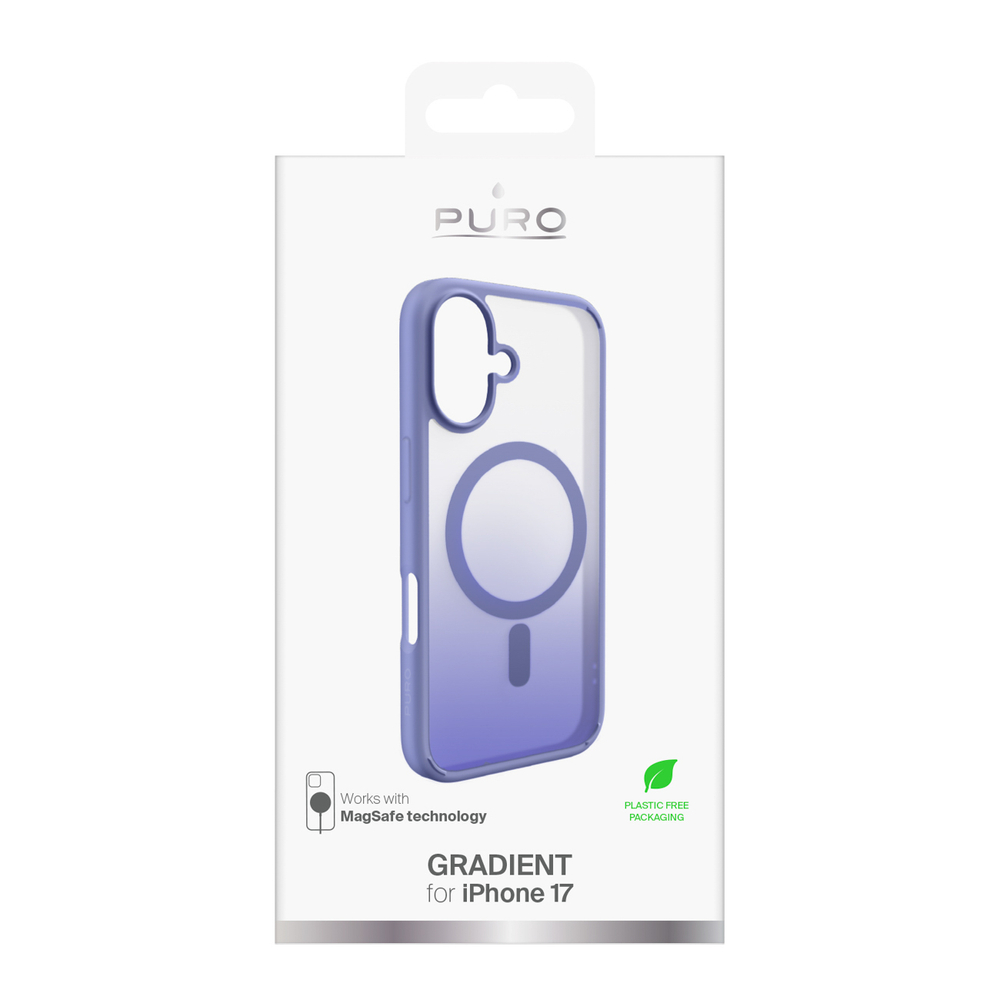 iTok webáruház - Puro Puro Gradient TPU MagSafe tok iPhone 17-hez (lila) 2 Puro Gradient TPU MagSafe Compatible Case for iPhone 17 (lila)