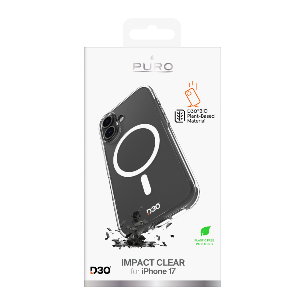 iTok webáruház - Puro Puro Impact Clear D3O TPU+PC MagSafe kompatibilis tok iPhone 17 készülékhez (átlátszó) 2 Puro Impact Clear D3O TPU+PC MagSafe Compatible Case for iPhone 17 (átlátszó)