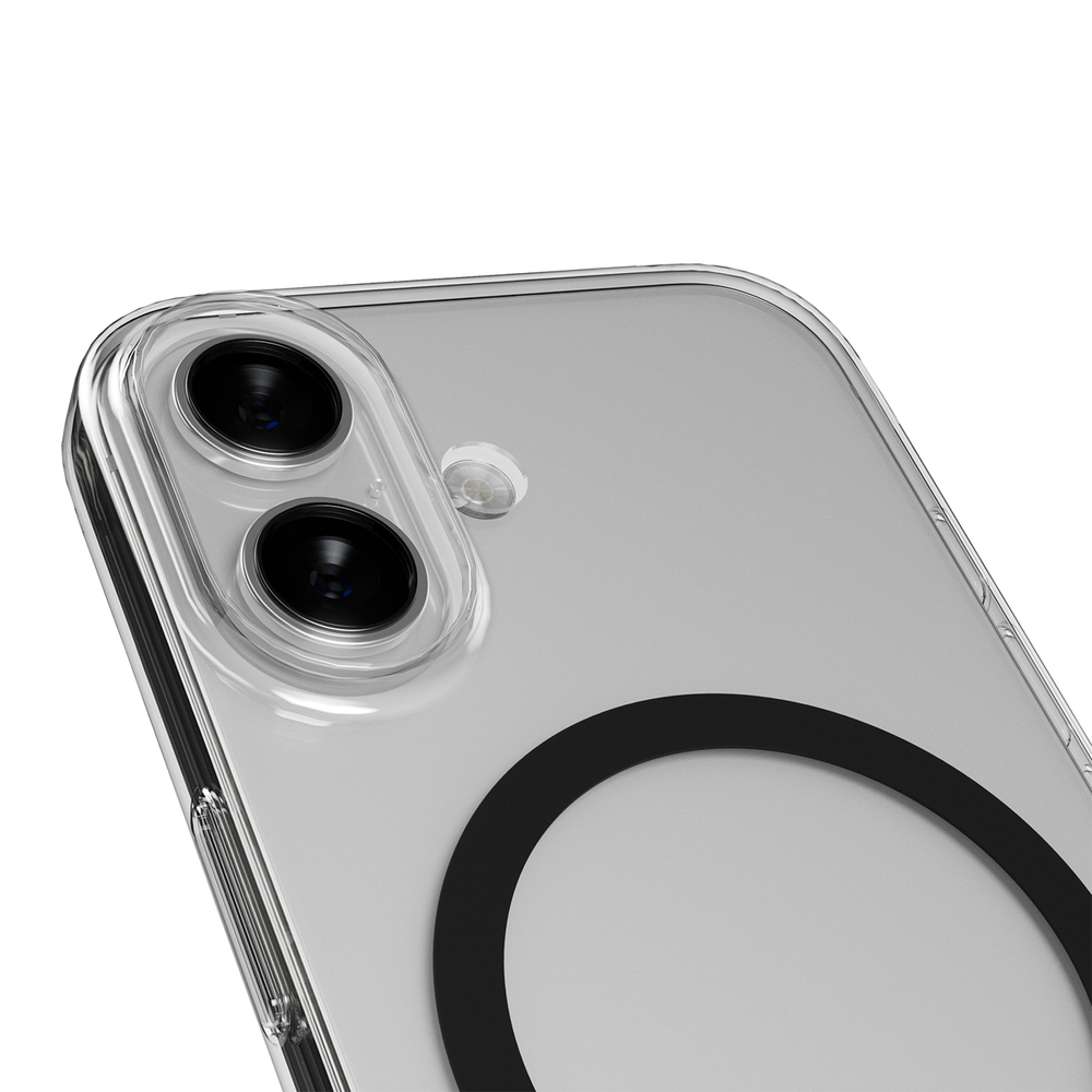 iTok webáruház - Puro Puro Lite Mag TPU+PC tok MagSafe-kompatibilis iPhone 17-hez (átlátszó fekete gyűrűvel) 7 Puro Lite Mag TPU+PC Case Compatible with MagSafe for iPhone 17 (átlátszó fekete gyűrűvel)