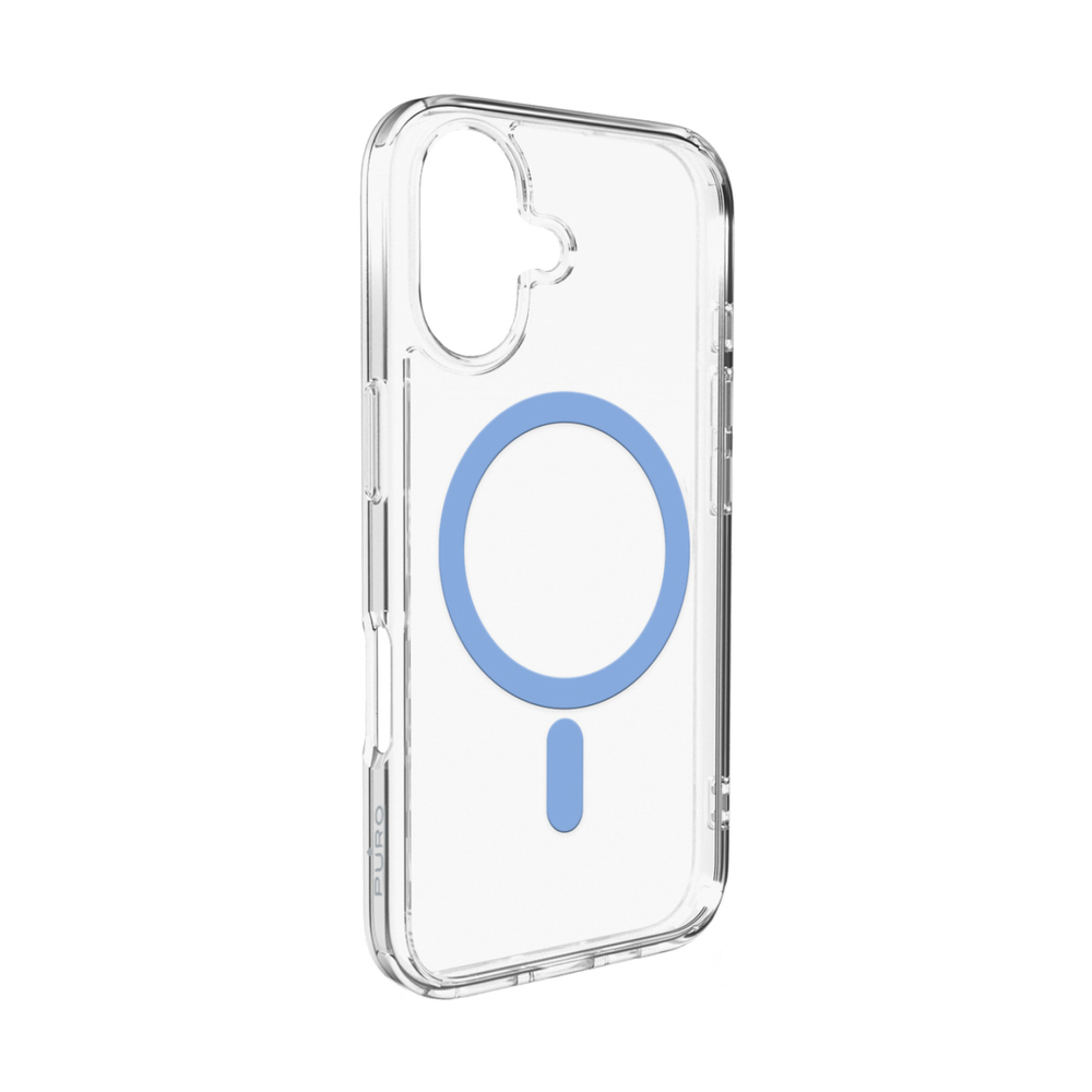 iTok webáruház - Puro Puro Lite Mag TPU+PC tok MagSafe-kompatibilis iPhone 17-hez (átlátszó kék gyűrűvel) 1 Puro Lite Mag TPU+PC Case Compatible with MagSafe for iPhone 17 (átlátszó kék gyűrűvel)