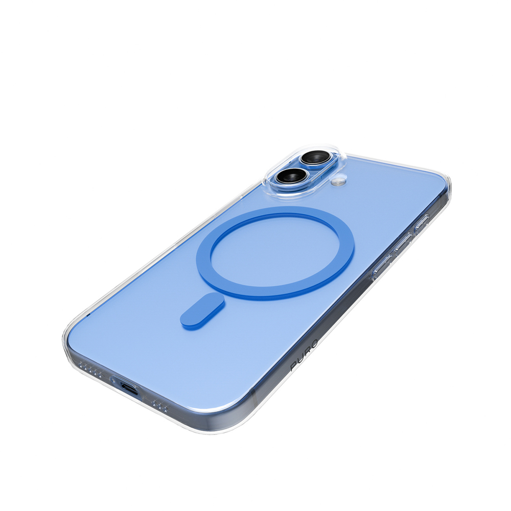 iTok webáruház - Puro Puro Lite Mag TPU+PC tok MagSafe-kompatibilis iPhone 17-hez (átlátszó kék gyűrűvel) 7 Puro Lite Mag TPU+PC Case Compatible with MagSafe for iPhone 17 (átlátszó kék gyűrűvel)