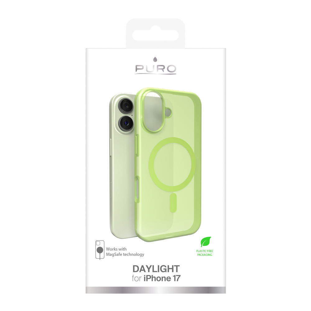 iTok webáruház - Puro Puro Daylight MagSafe kompatibilis szilikon tok iPhone 17 készülékhez (áttetsző zöld) 2 Puro Daylight Magsafe Compatible Silicone Case for iPhone 17 (áttetsző zöld)