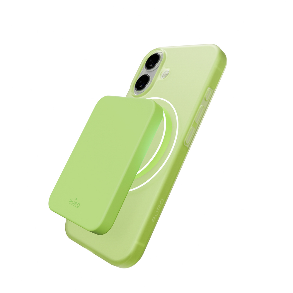iTok webáruház - Puro Puro Daylight MagSafe kompatibilis szilikon tok iPhone 17 készülékhez (áttetsző zöld) 3 Puro Daylight Magsafe Compatible Silicone Case for iPhone 17 (áttetsző zöld)
