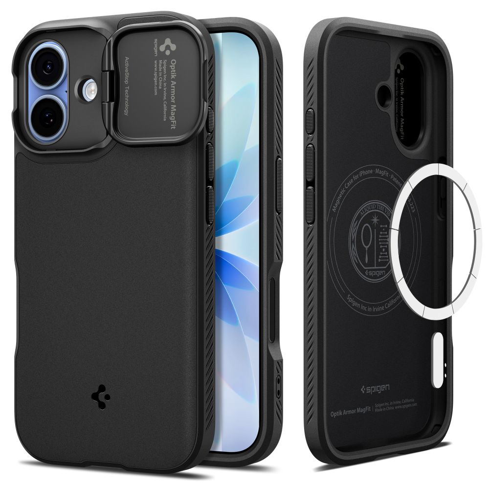 iTok webáruház - Spigen Spigen Optik Armor MagSafe tok iPhone 17-hez (fekete) 1 Spigen Optik Armor MagSafe case for iPhone 17 (fekete)