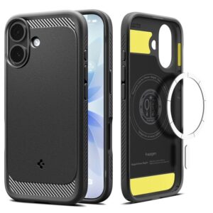 Spigen Rugged Armor Mag MagSafe tok iPhone 17-hez (matt fekete)