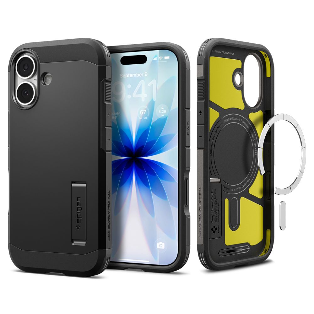 iTok webáruház - Spigen Spigen Tough Armor "T" MagSafe tok iPhone 17-hez (fekete) 1 Spigen Tough Armor "T" MagSafe case for iPhone 17 (fekete)