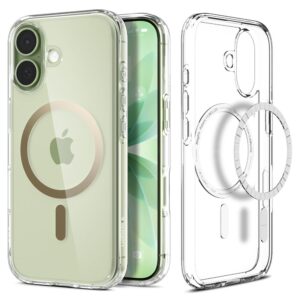 Spigen Ultra Hybrid MagSafe tok iPhone 17-hez (átlátszó arany)