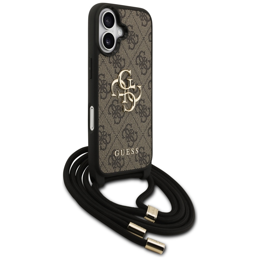 iTok webáruház - Guess Guess 4G Big Logo Cord Stap Crossbody tok iPhone 17-hez (barna) 3 Guess 4G Big Logo Cord Stap Crossbody Case for iPhone 17 (barna)