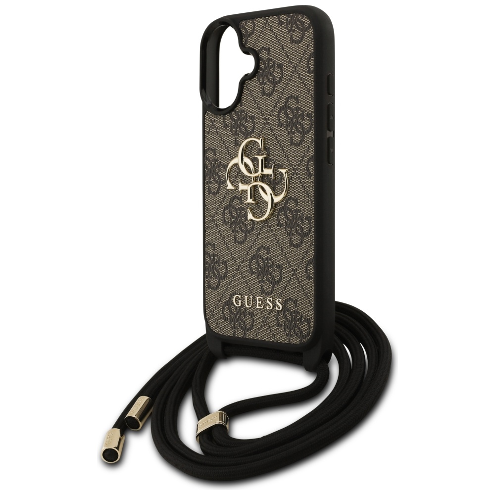 iTok webáruház - Guess Guess 4G Big Logo Cord Stap Crossbody tok iPhone 17-hez (barna) 5 Guess 4G Big Logo Cord Stap Crossbody Case for iPhone 17 (barna)