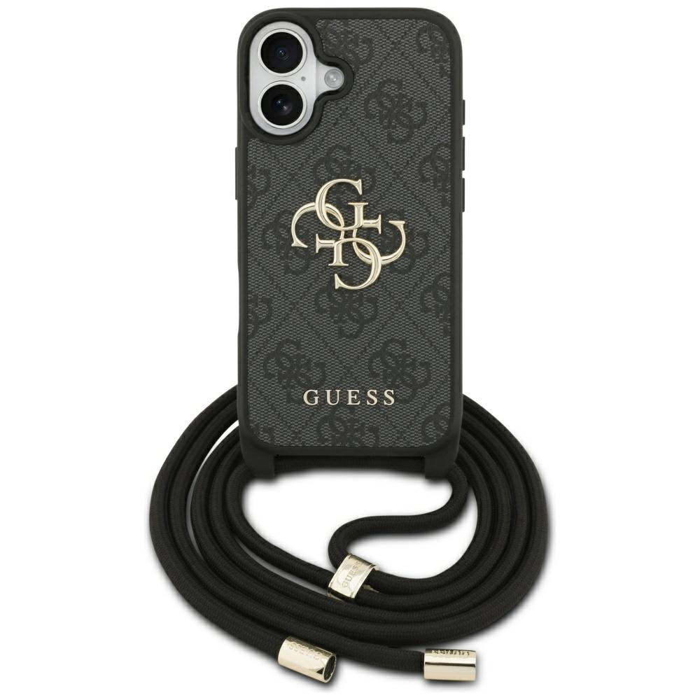 iTok webáruház - Guess Guess 4G Big Logo Cord Stap Crossbody tok iPhone 17-hez (fekete) 1 Guess 4G Big Logo Cord Stap Crossbody Case for iPhone 17 (fekete)