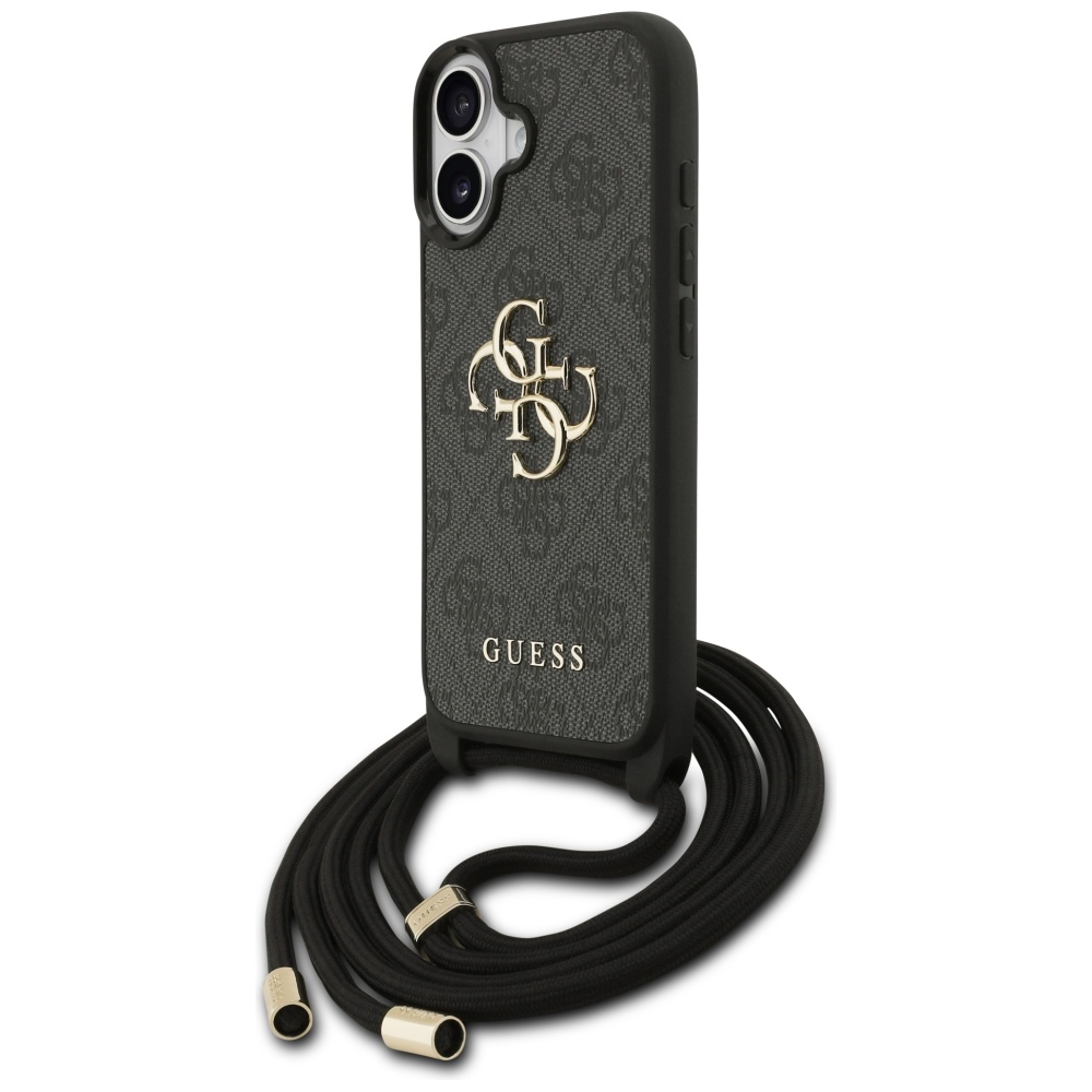iTok webáruház - Guess Guess 4G Big Logo Cord Stap Crossbody tok iPhone 17-hez (fekete) 2 Guess 4G Big Logo Cord Stap Crossbody Case for iPhone 17 (fekete)