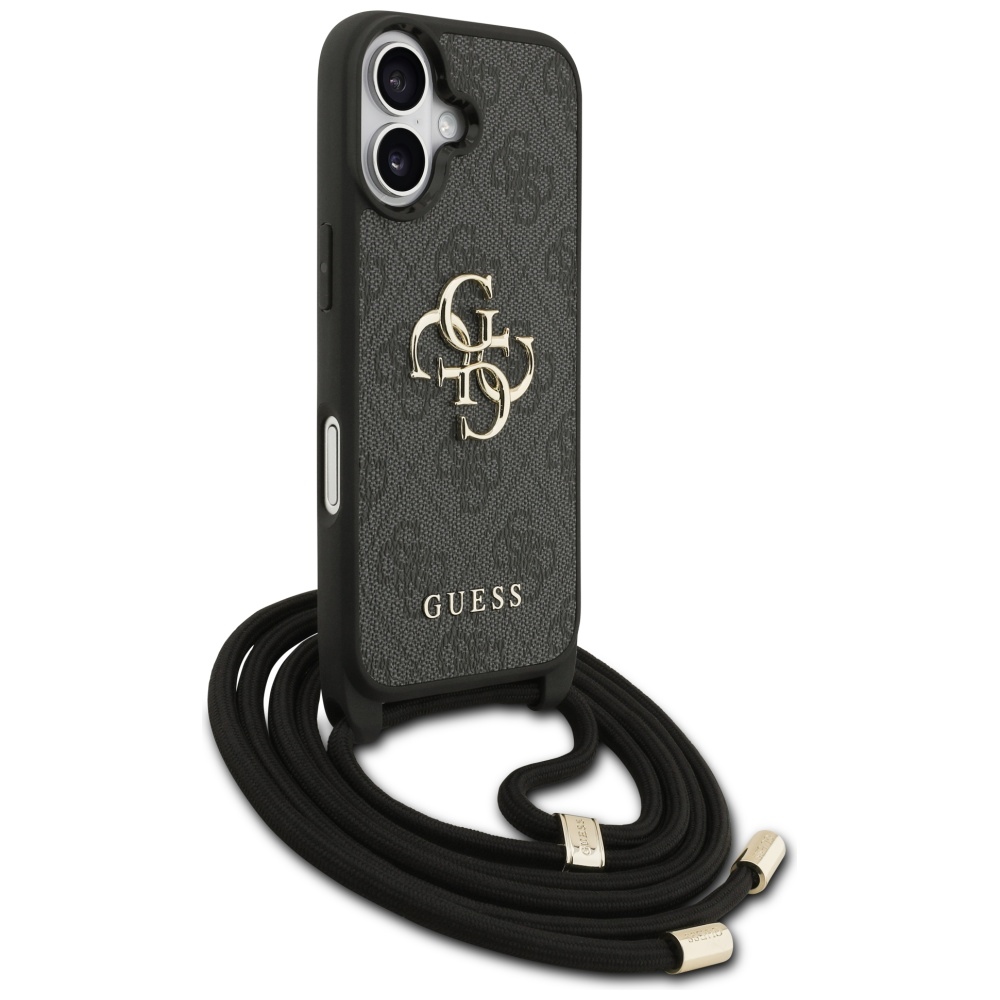 iTok webáruház - Guess Guess 4G Big Logo Cord Stap Crossbody tok iPhone 17-hez (fekete) 3 Guess 4G Big Logo Cord Stap Crossbody Case for iPhone 17 (fekete)