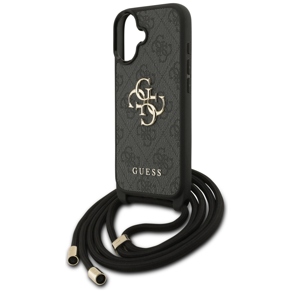 iTok webáruház - Guess Guess 4G Big Logo Cord Stap Crossbody tok iPhone 17-hez (fekete) 5 Guess 4G Big Logo Cord Stap Crossbody Case for iPhone 17 (fekete)