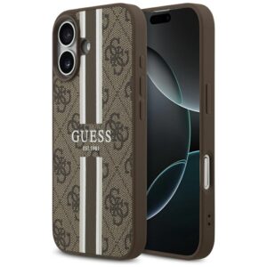 Guess 4G Printed Stripes MagSafe tok iPhone 17 (barna)