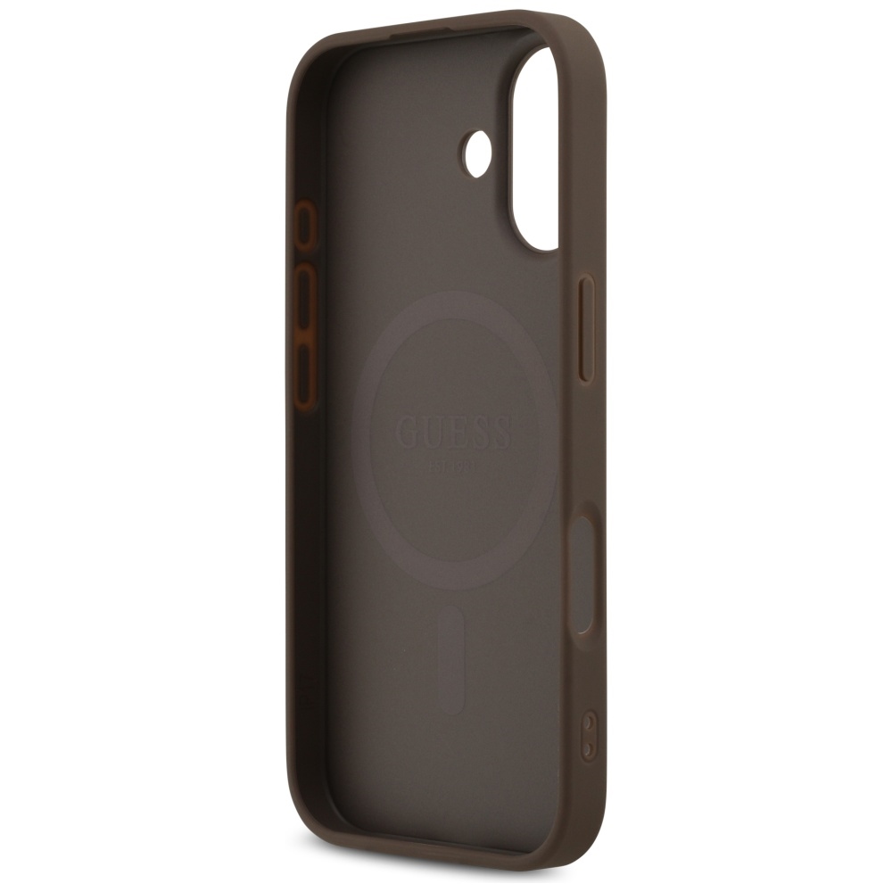 iTok webáruház - Guess Guess 4G Printed Stripes MagSafe tok iPhone 17 (barna) 7 Guess 4G Printed Stripes MagSafe case for iPhone 17 (barna)