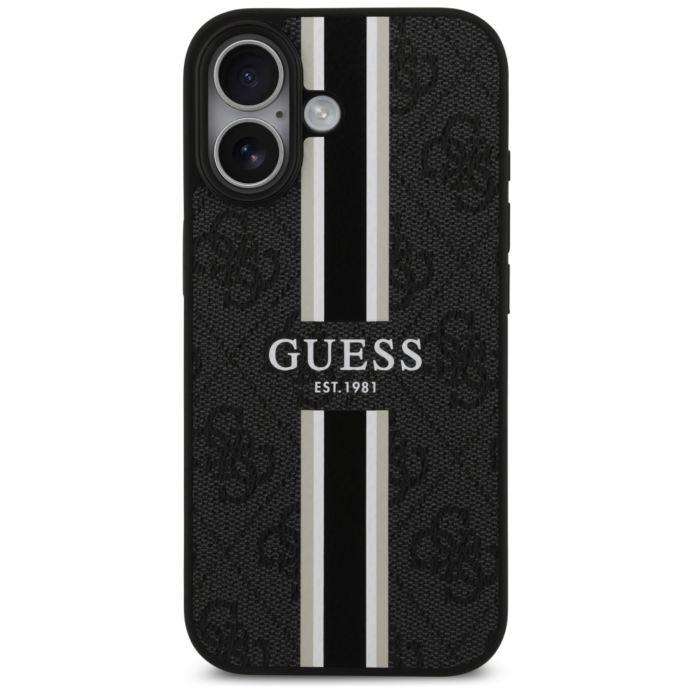 iTok webáruház - Guess Guess 4G Printed Stripes MagSafe tok iPhone 17-hez (fekete) 3 Guess 4G Printed Stripes MagSafe case for iPhone 17 (fekete)