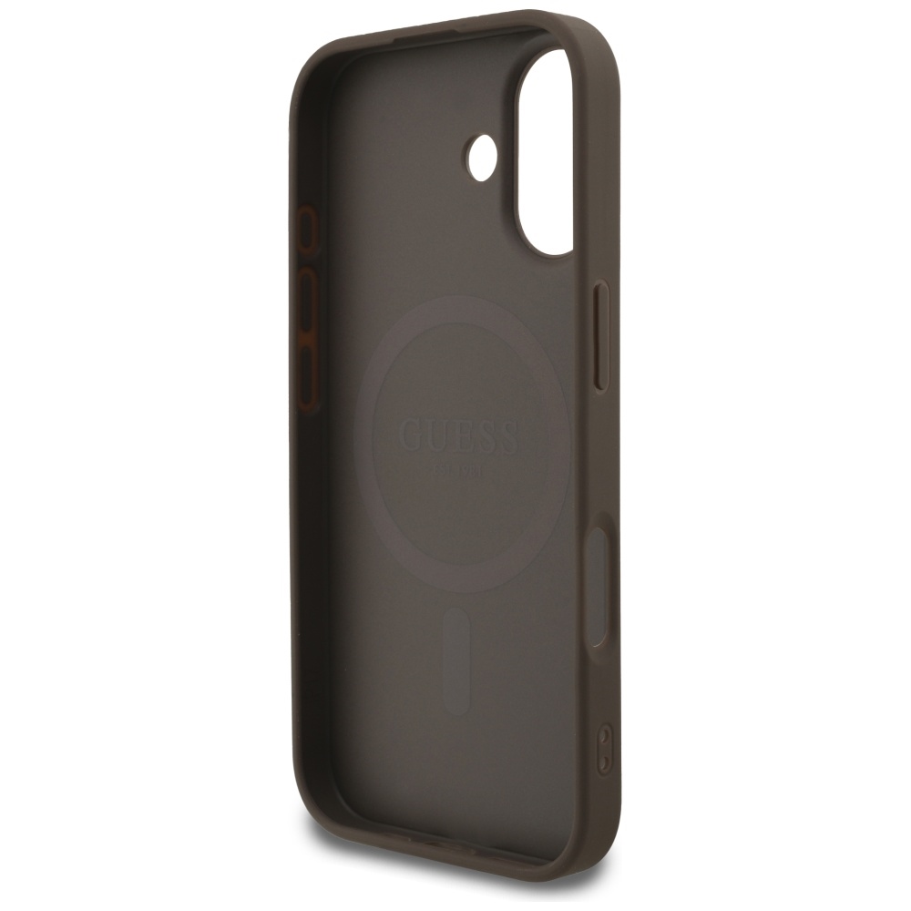 iTok webáruház - Guess Guess 4G Small Classic Logo MagSafe tok iPhone 17-hez (barna) 7 Guess 4G Small Classic Logo MagSafe Case for iPhone 17 (barna)