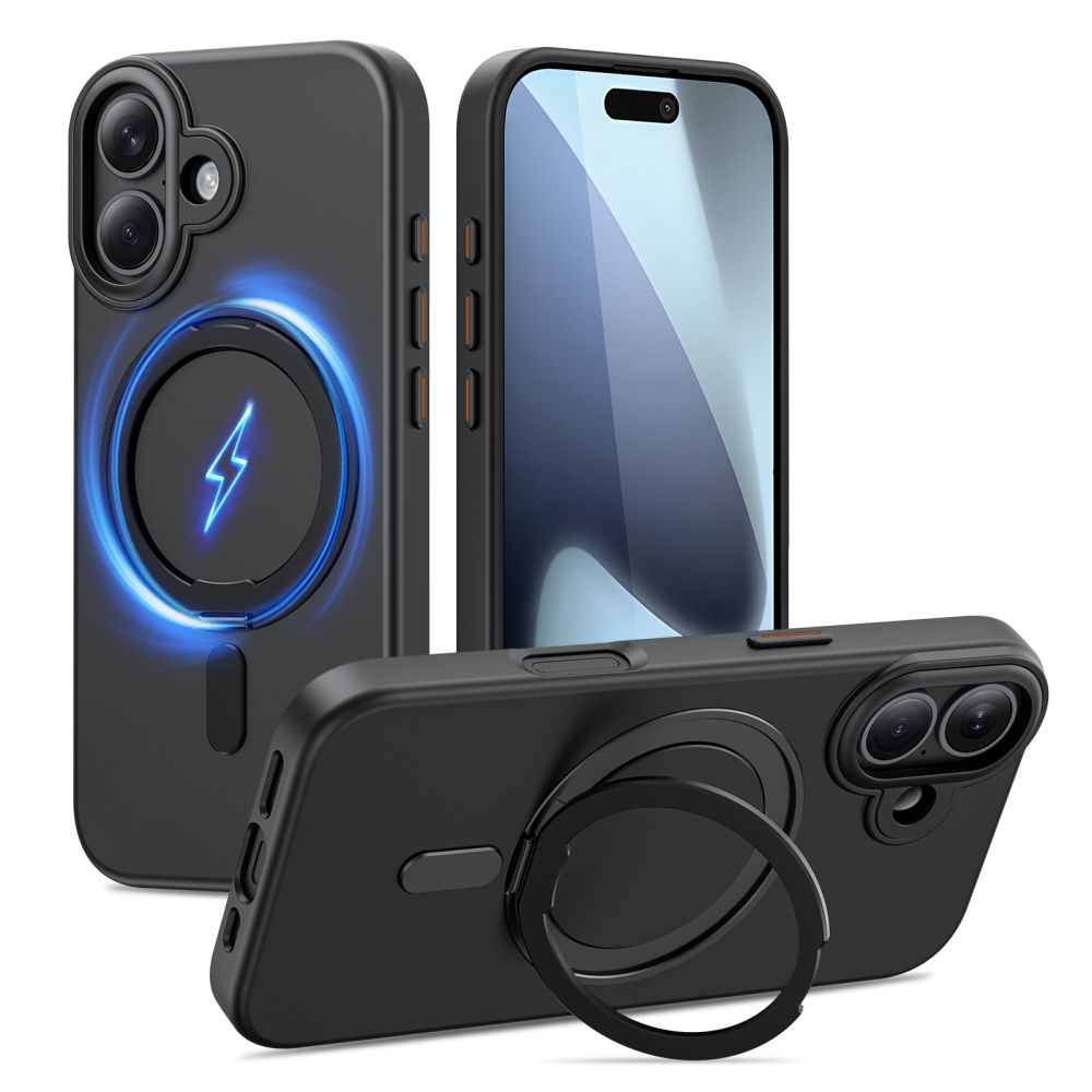 iTok webáruház - Tech-Protect Tech-Protect MagRing MagSafe tok iPhone 17-hez (matt fekete) 1 Tech-Protect MagRing MagSafe case for iPhone 17 (matt fekete)