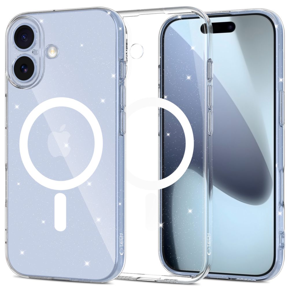 iTok webáruház - Tech-Protect Tech-Protect FlexAir MagSafe tok iPhone 17-hez (átlátszó csillámos) 1 Tech-Protect FlexAir MagSafe Case for iPhone 17 (átlátszó csillámos)