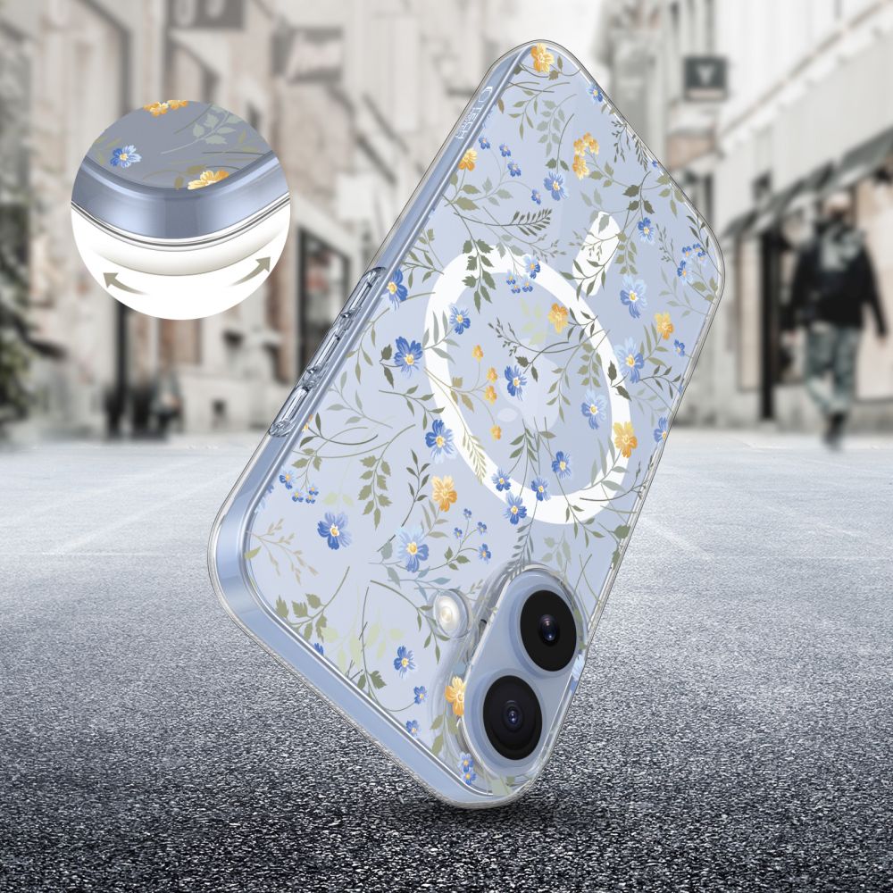 iTok webáruház - Tech-Protect Tech-Protect FlexAir MagSafe tok iPhone 17-hez – Margaréták levelekkel 2 Tech-Protect FlexAir MagSafe Case for iPhone 17 - Daisies with Leaves