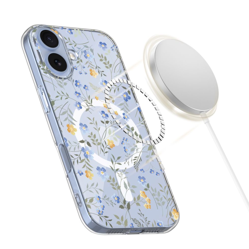 iTok webáruház - Tech-Protect Tech-Protect FlexAir MagSafe tok iPhone 17-hez – Margaréták levelekkel 3 Tech-Protect FlexAir MagSafe Case for iPhone 17 - Daisies with Leaves