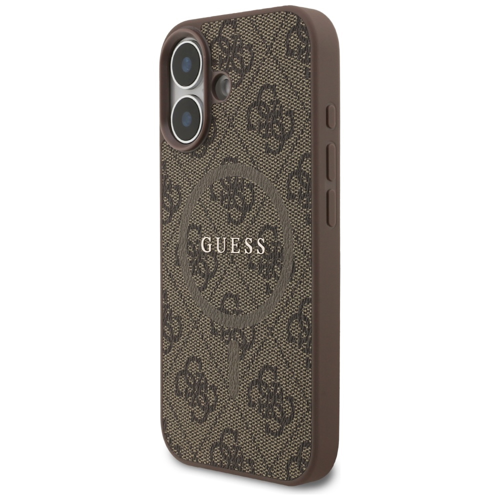 iTok webáruház - Guess Guess 4G Ring Classic Logo MagSafe tok iPhone 17-hez (barna) 2 Guess 4G Ring Classic Logo MagSafe Case for iPhone 17 (barna)