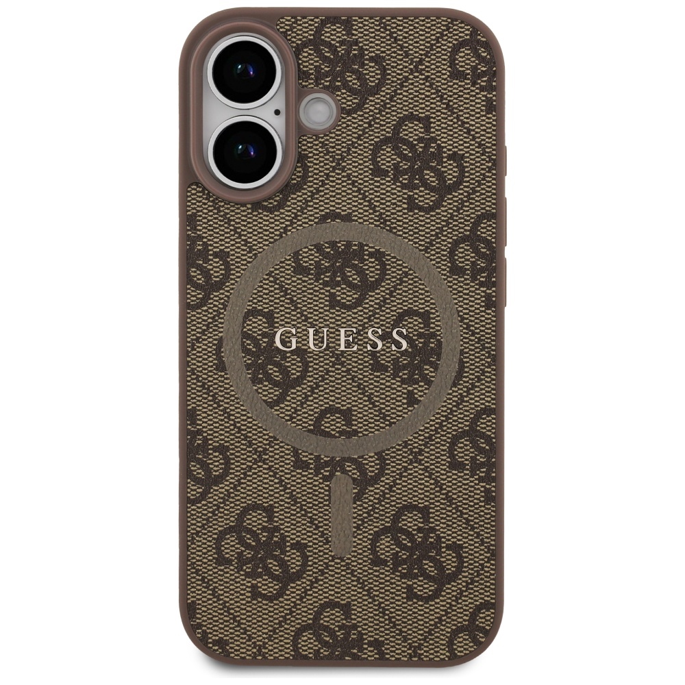 iTok webáruház - Guess Guess 4G Ring Classic Logo MagSafe tok iPhone 17-hez (barna) 3 Guess 4G Ring Classic Logo MagSafe Case for iPhone 17 (barna)