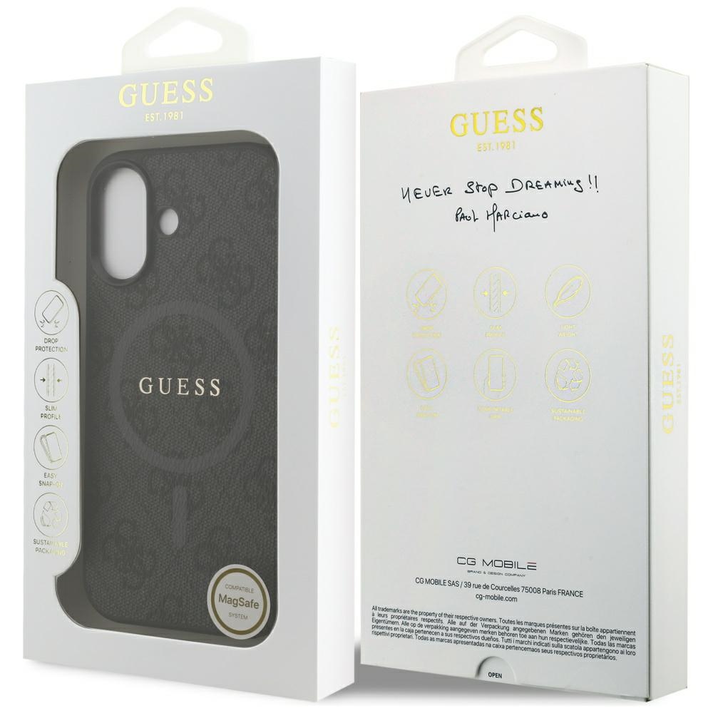 iTok webáruház - Guess Guess 4G Ring Classic Logo MagSafe tok iPhone 17-hez (fekete) 8 Guess 4G Ring Classic Logo MagSafe case for iPhone 17 (fekete)
