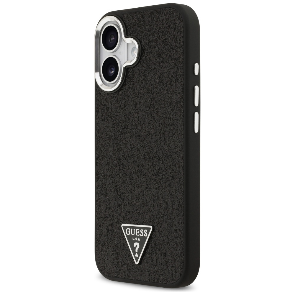 iTok webáruház - Guess Guess Glitter Triangle Logo MagSafe tok iPhone 17-hez (fekete) 2 Guess Glitter Triangle Logo MagSafe Case for iPhone 17 (fekete)